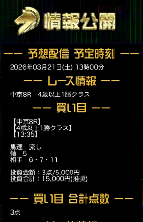 競馬レインボーの無料予想買い目