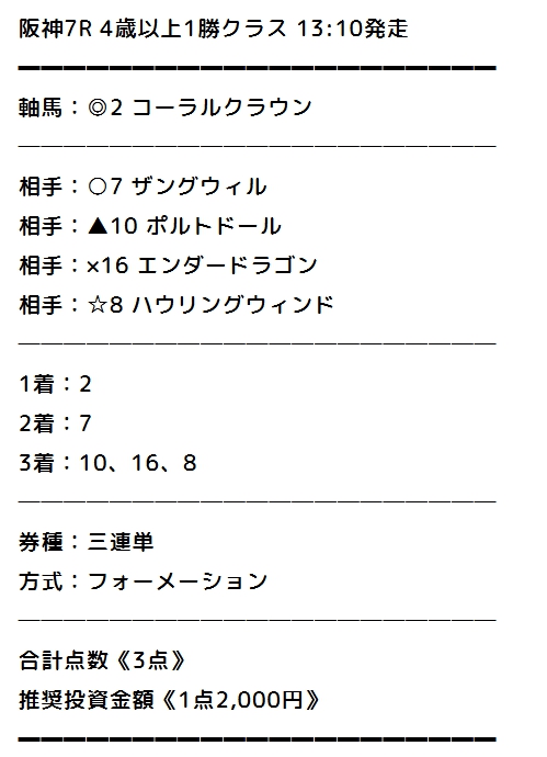 みどりの極秘情報買い目