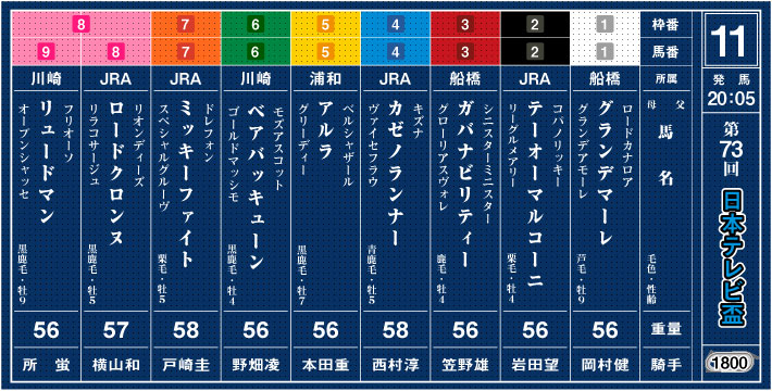 JpnⅡ第73回日本テレビ盃